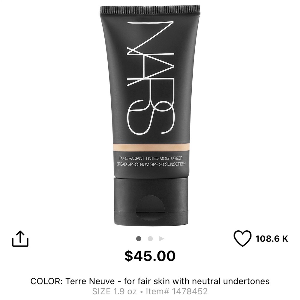 NARS Pure Radiant Tinted Moisturizer NEW in Box